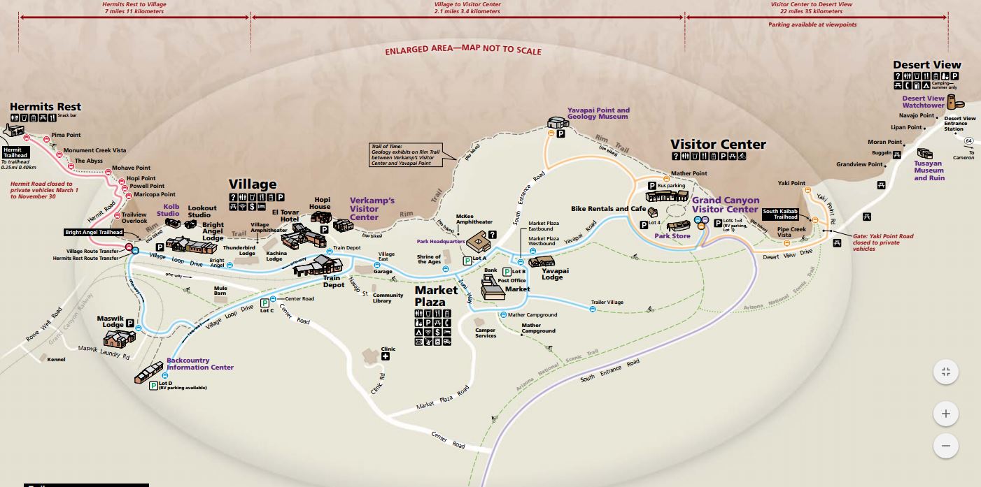 Grand Canyon South Rim Map - My Ticklefeet